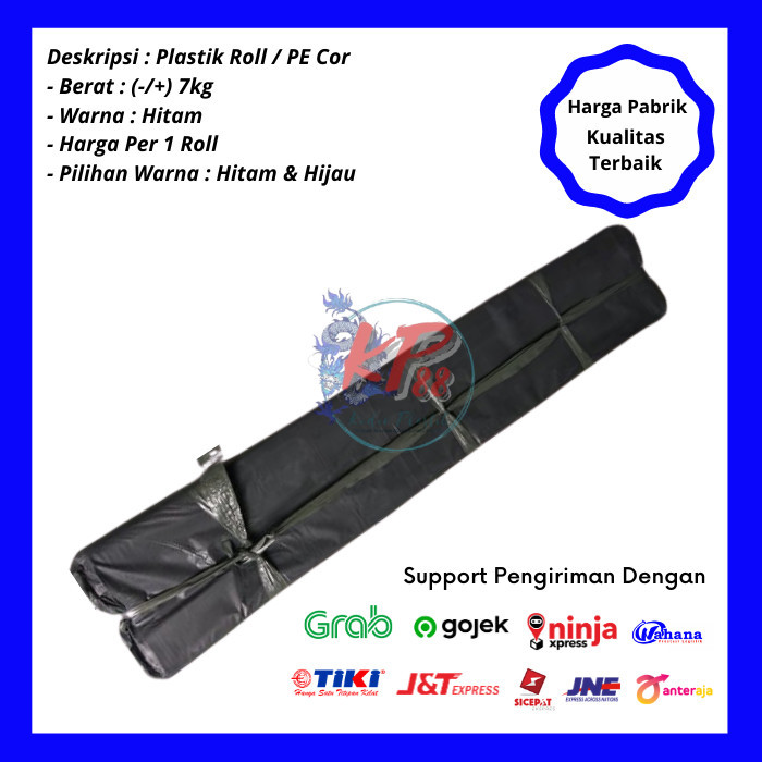PE cor / Plastik Roll Hitam Hijau