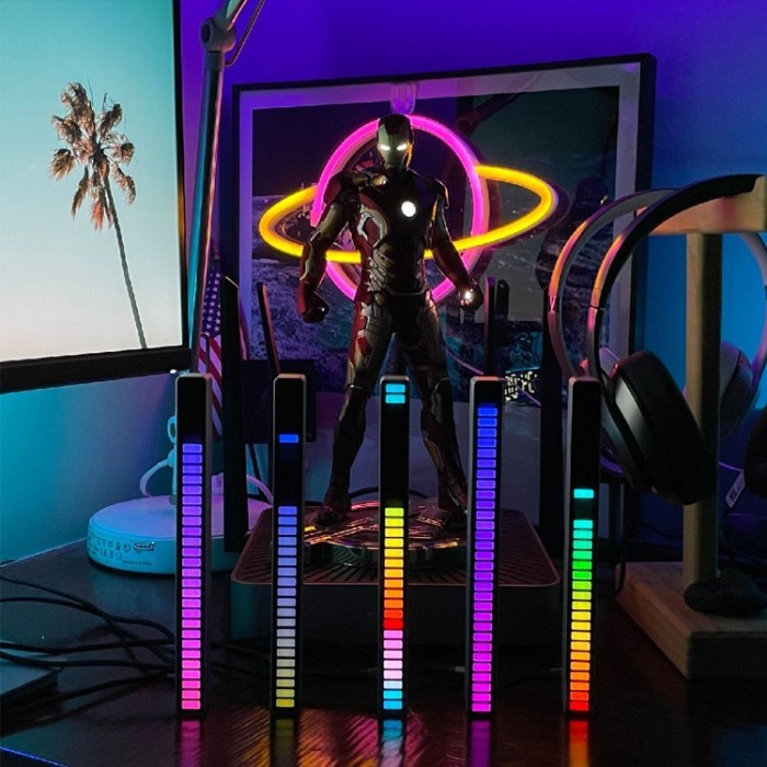 Led Bar Lampu Equalizer Audio Spectrum Sensor Suara Rgb Music Strip