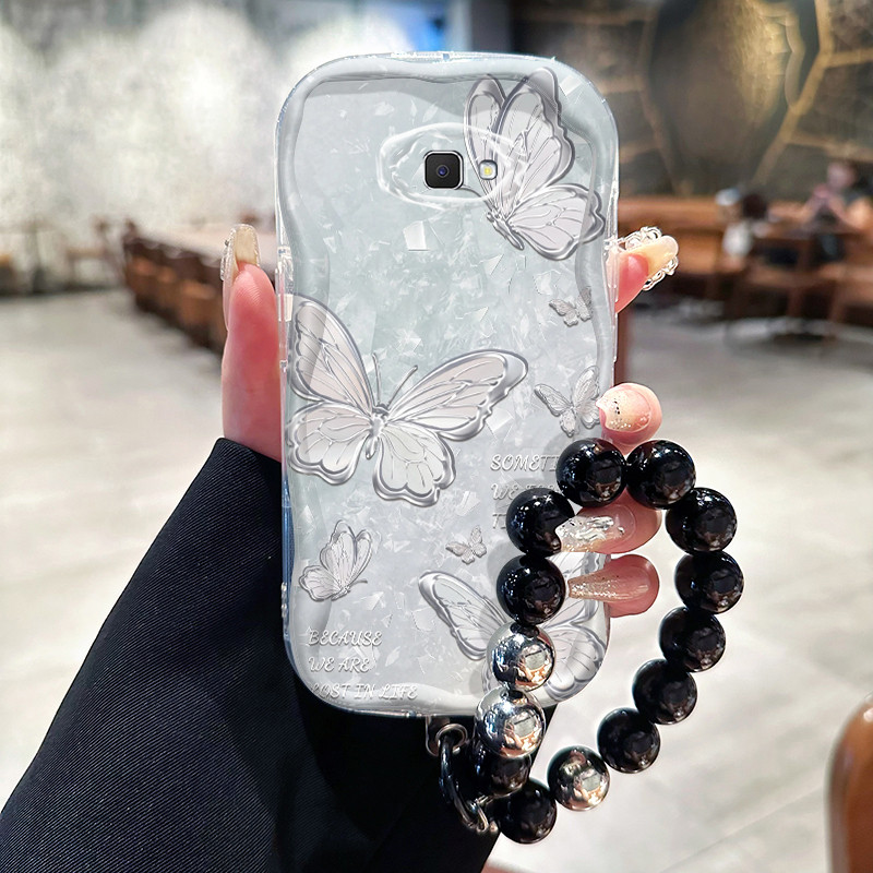 Casing Hp Untuk Samsung Galaxy J7 Prime J2 Prime J7 Prime 2 Case Softcase Kupu-kupu perak mewah Kesi