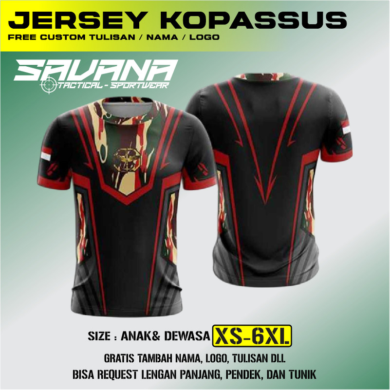 SAVANA - Jersey premium KOPASUS KOPASKA KOPASSUS TNI AD DORENG printing penggalang pdh pdl custom / 