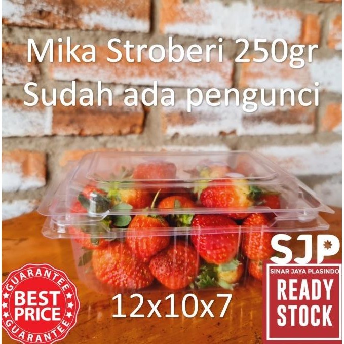 SAMEDAY Mika buah strawberry 250 gr|Mika stroberi 250 gr ada pengunci