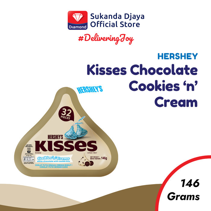 

Ready Hershey's Chocolate Kisses Cookies'n'Creme / Coklat Kukis dan Krim 146 g