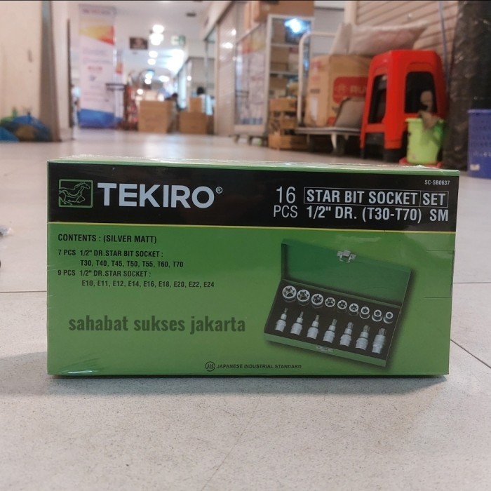 Mata Kunci Shock L Bintang Set 16 Pcs Tekiro 1/2" Dr
