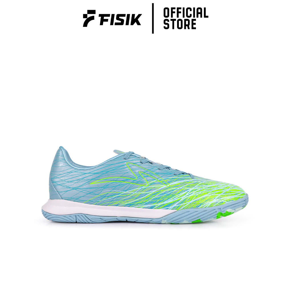 SPECS SEPATU FUTSAL ACCELERATOR ALPHA NERVE PRO IN-AQUA GRAY/GREEN GECKO/BLUE GLASS SPE402252