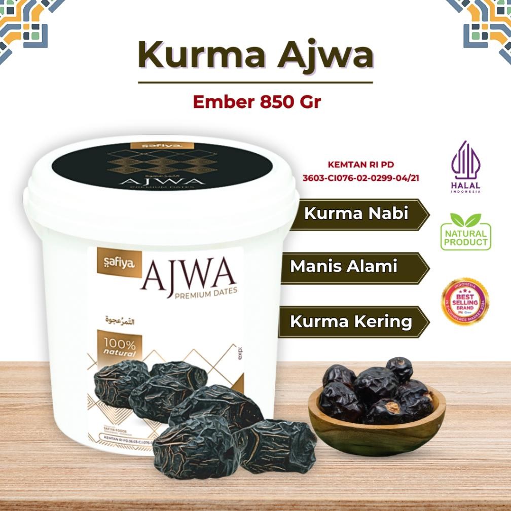

Kurma Ajwa Ember 850 Gr Safiya | Kurma Nabi Azwa Premium Original