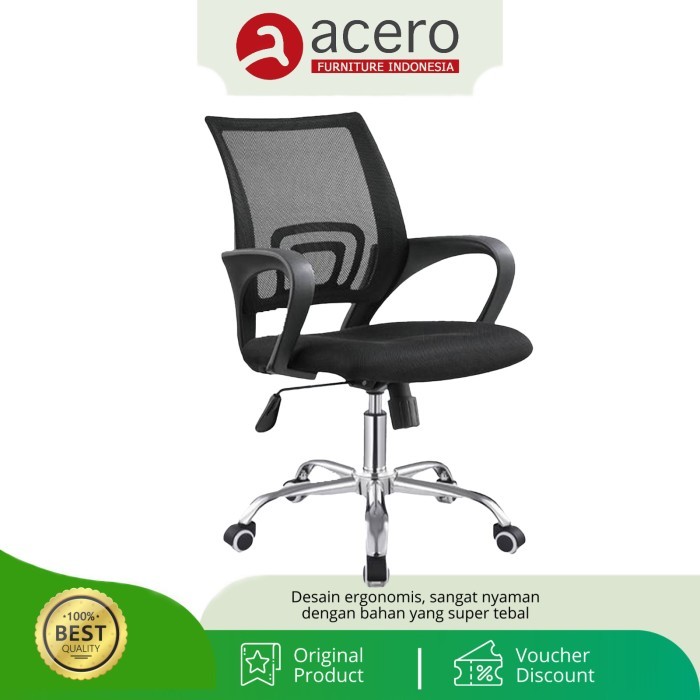Kursi Jaring / Kursi Kantor / Kursi Kerja Kaki Chrome Hidrolik + Ayun