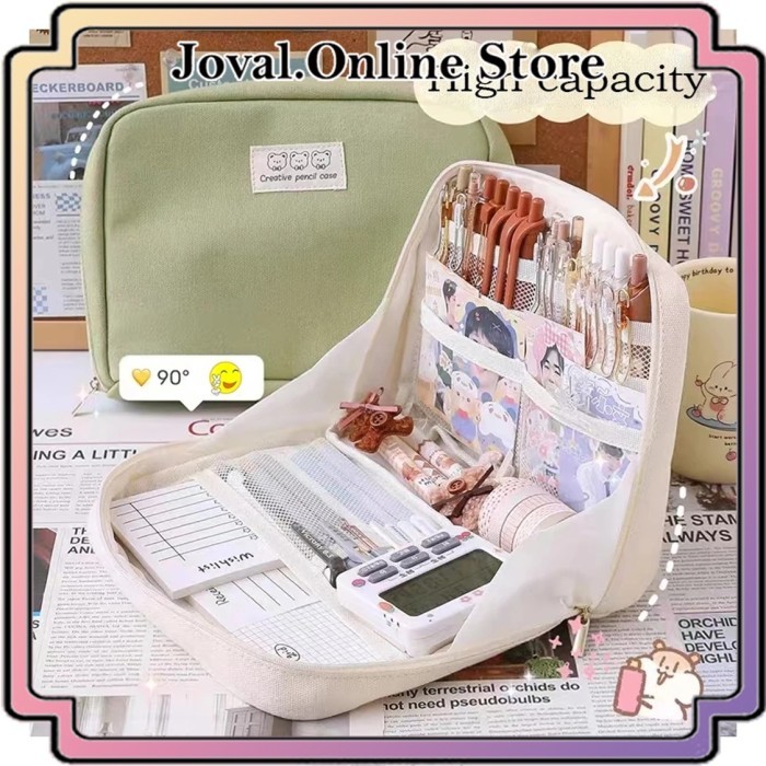 

PRODUK TERBATAS TEMPAT PENSIL KOREA MULTI SEKAT UKURAN JUMBO KANVAS KODE 153