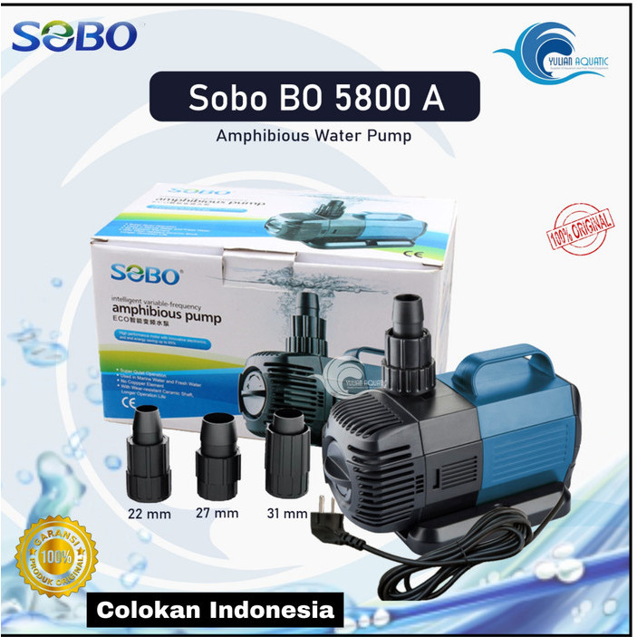 TERBAIK Sobo BO 5800A Pompa Aquarium Kolam Celup dan Darat SOBO BO 5800