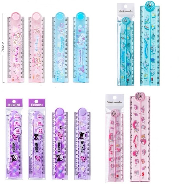 

EKSLUSIF KAWAII SANRIO RULER 30CM PENGGARIS 15CM LIPAT IMUT IIGEN KUROMI KODE 1021