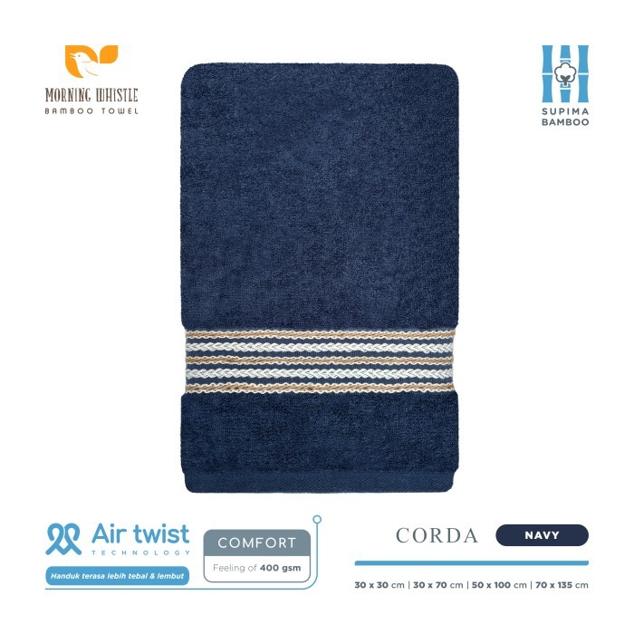 ASLI MORNING WHISTLE BAMBOO TOWEL CORDA/ HANDUK PREMIUM SUPIMA BAMBOO KODE 479