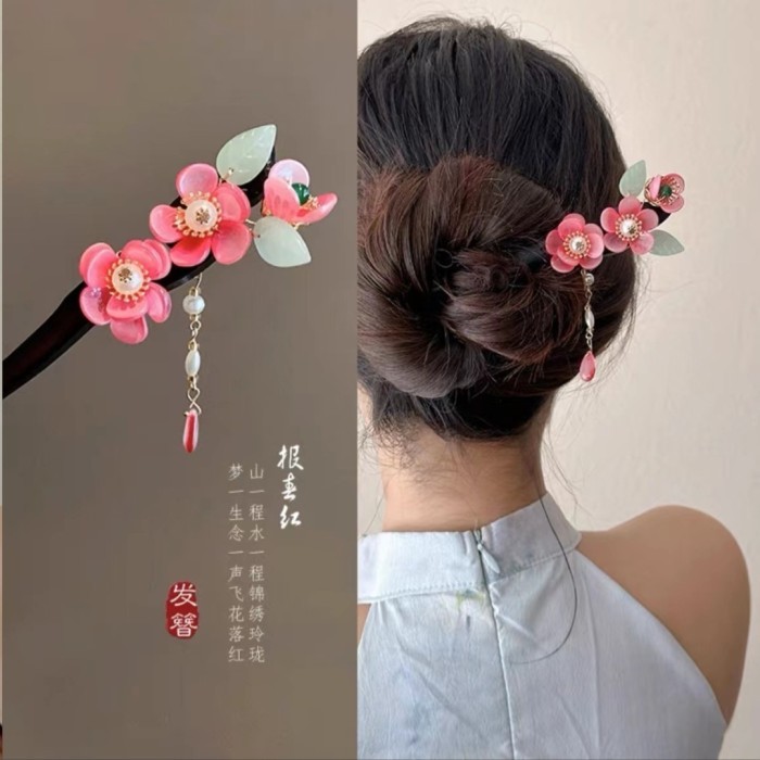 Promo Hanfu Hairpin Wooden Hair Stick Women Cheongsam Chinese Style