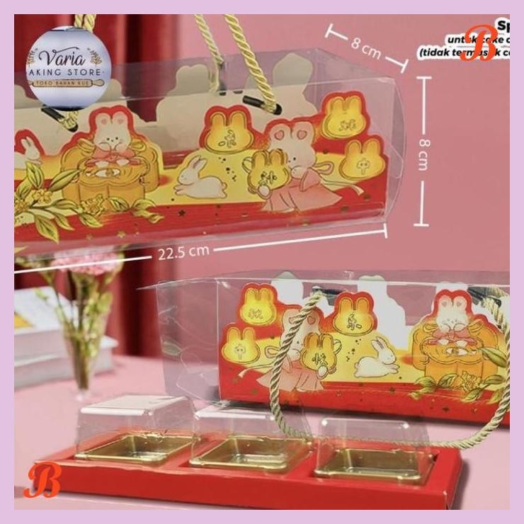 

| VRB | KOTAK MOON CAKE 3 PCS 6X6 BOOK KUE BULAN MOONCAKE