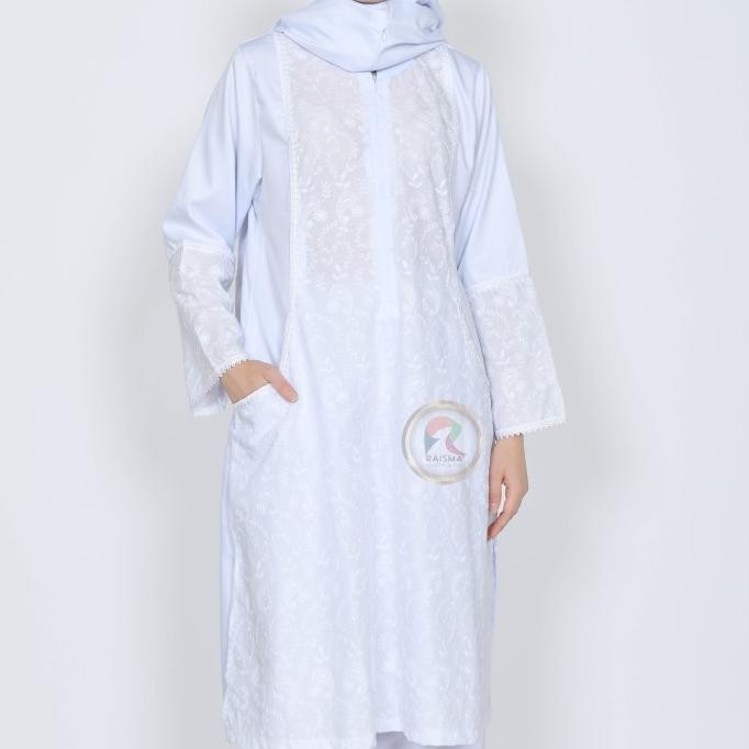 Diskon Raisma - Set Indun Baju Ihrom Perlengkapan Umroh Haji Wanita Katun