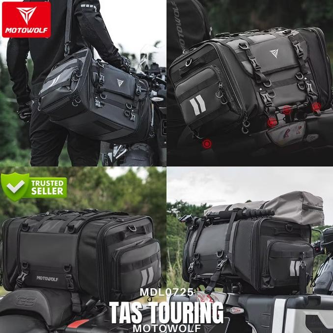 Tas Motor Belakang Motowolf  Tas Touring Motor Waterproof Multifungsi