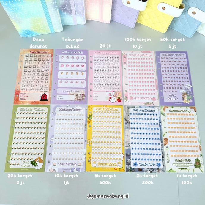 

Grosir Paket Binder Keuangan Lengkap A6 Set 10 Ziplock Premium, Nabung Seru