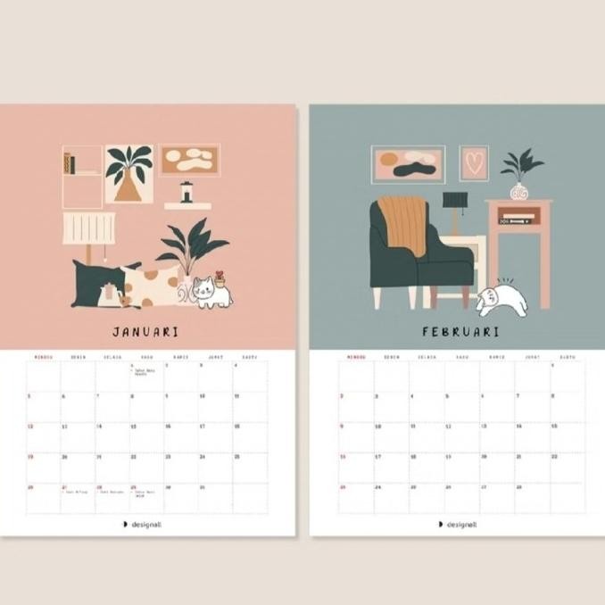 

Murah Kalender Dinding 2025 Aesthetic A3 Spiral Ma