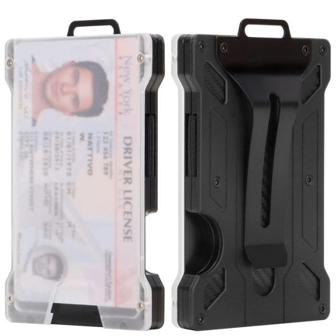 

Grosir Slim Aluminum Metal Money Id Card Holder Anti Rfid Dompet Wallet