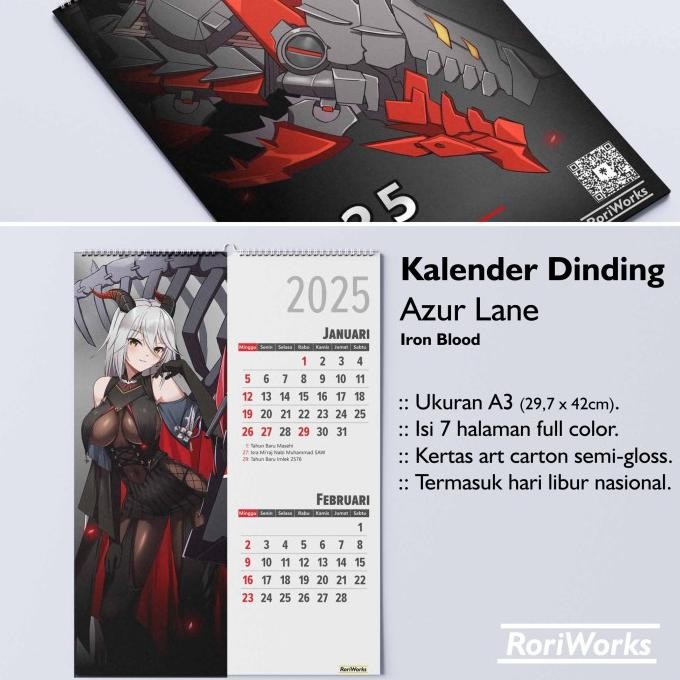 

Sale Kalender Dinding 2025 - Azur Lane | Iron Blood