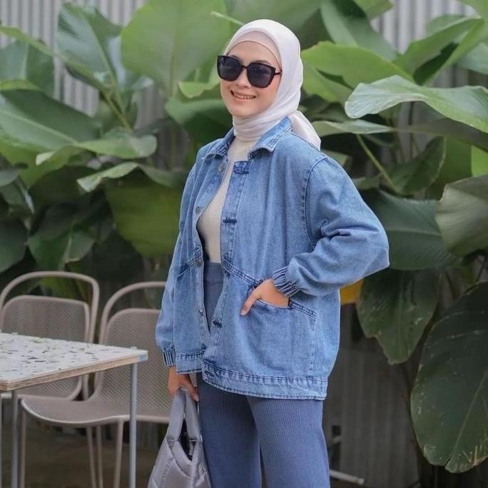 Promo Jaket Jeans Wanita Oversize Jaket Levis Vintage Kekinian Korean Style Denim COD
