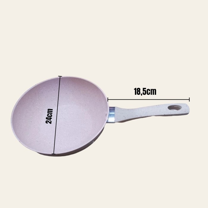 BOLDe 24cm BEIGE Fry Wok Granite Coating Super Pan Wajan Panci Kuali