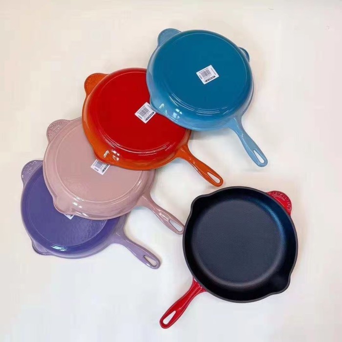 PROMO Le Creuset enameled cast Iron Skillet 26 cm Wajan cast Iron