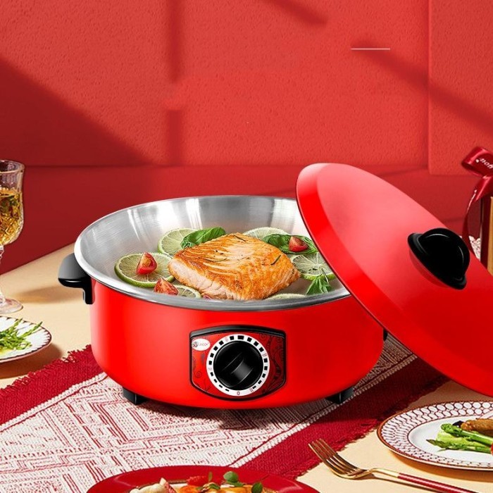 Panci Listrik 12 inch / Panci Wajan Penggorengan Anti Lengket 32CM / wajan listrik rumahan Serbaguna