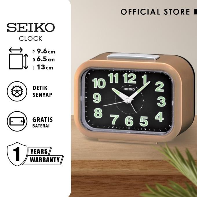 

Jam Weker Beker Seiko QHK026G Detik Senyap Gold Original LC