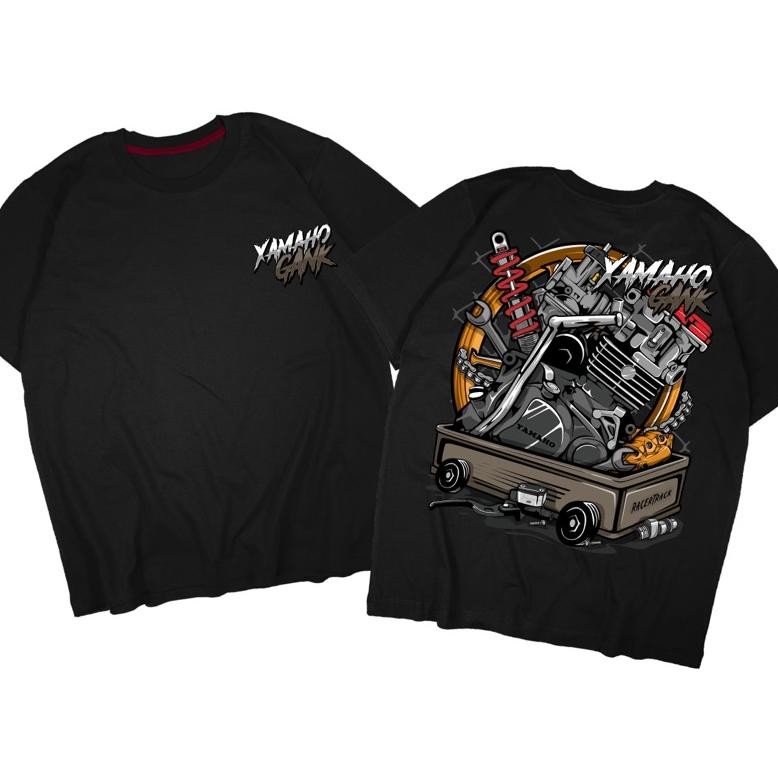 Kaos Mesin Yamaho Lengan Pendek Terbaru Baju Distro Cowok Yamaho Gank Keren Simpel