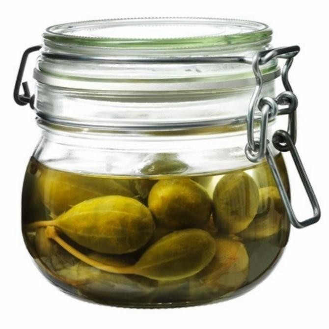 Paket 4 Pcs Toples Kaca Kue Kering Kopi Mini Jar Kedap Udara - 500Ml Phakabo67