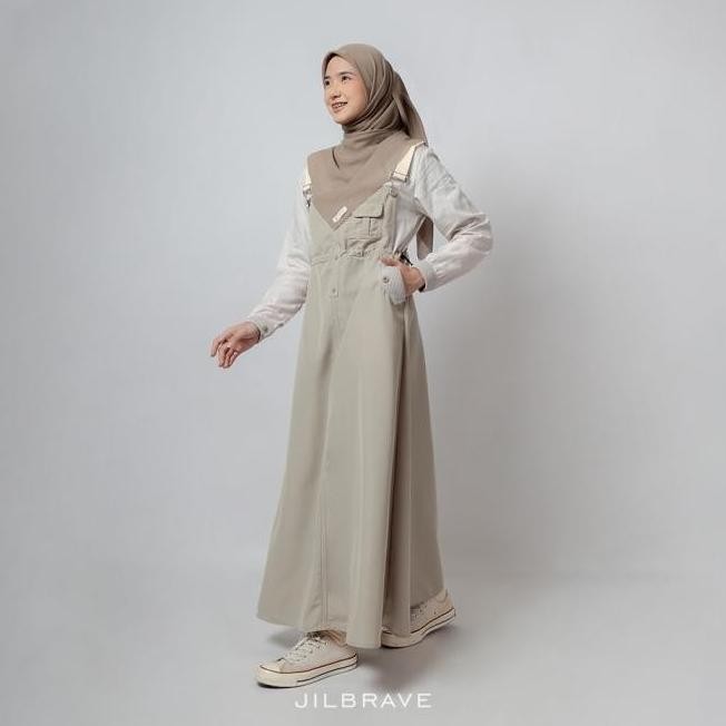 Jilbrave Zeeza Overall Dress Gamis Wanita Sporty Casual Outdoor Style - The Creators Club Sofiadwipu
