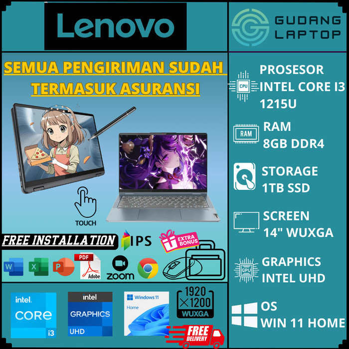 Lenovo 2In1 Ideapad Flex 5 14 I3 1115G4 4Gb 512Gb Fhd Touch W11 Grey