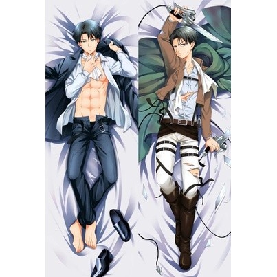 Anime Attack on Titan Levi Shingeki No Kyojin Sarung Bantal Tubuh Peluk Sarung Bantal Dakimakura Sar