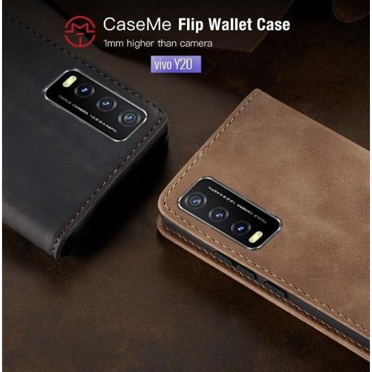 Siap Kirim Vivo Y20 / Y51 / Y51A / Y53s Premium Flip Wallet Case Dompet Magnetic