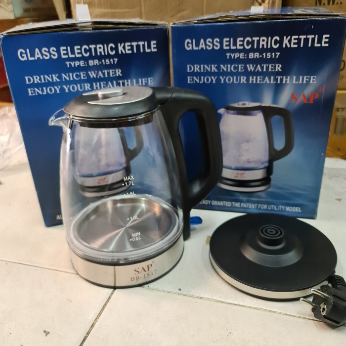Glass Kettle Pemasak Air Listrik Teko Beling Ceret Kopi Teh