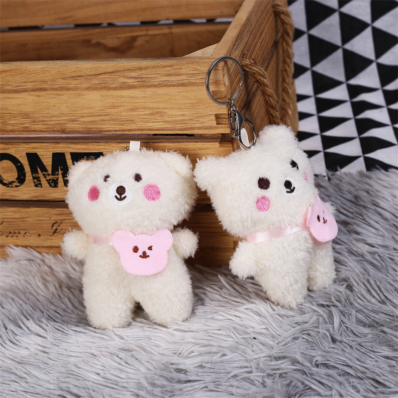 Gantungan Kunci Beruang Plush Liontin Mainan Boneka Lucu Dekorasi Ransel Mesin Cakar Boneka Mainan P
