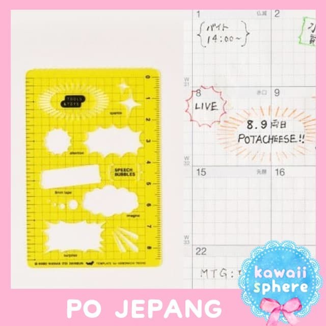 

TERBARU Hobonichi Stencil Kuning PO Jepang