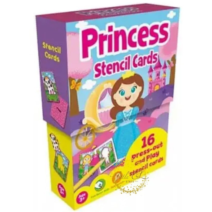 

TERBARU Princess Stencil Cards: 16 Press-Out and Play by Igloo Books HOT SALE!