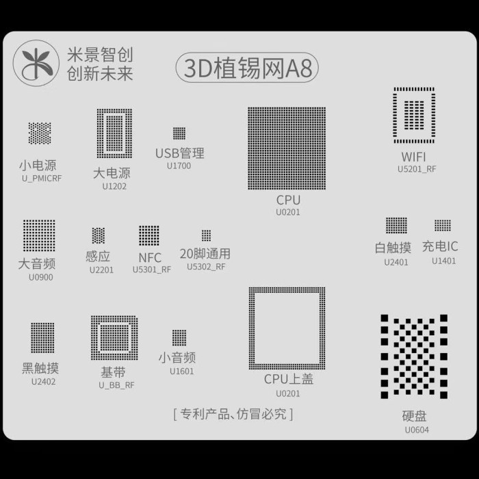 

TERBARU New MJ 3D BGA Reballing Stencil Template Groove