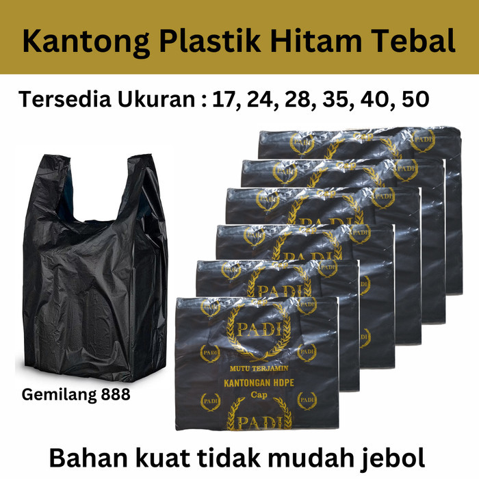 

Khusus Gosend Grab Hdpe 17-24-28-35-40-50 Kantong Kresek Hitam Tebal