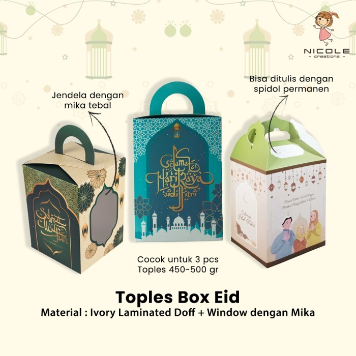 

Toples Eid Box/Box Cookies Event Lebaran uk 15x15x21 cm