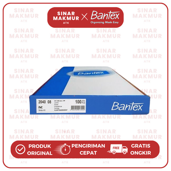 

PP Pocket Sleeves/Sheet Protector Clear 2040 08 A4 Bantex (Pak)