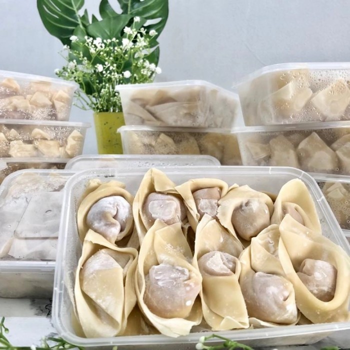 

Halal 20Pcs Pangsit Rebus / Pangsit Goreng Frozen Dimsum Wonton Soup