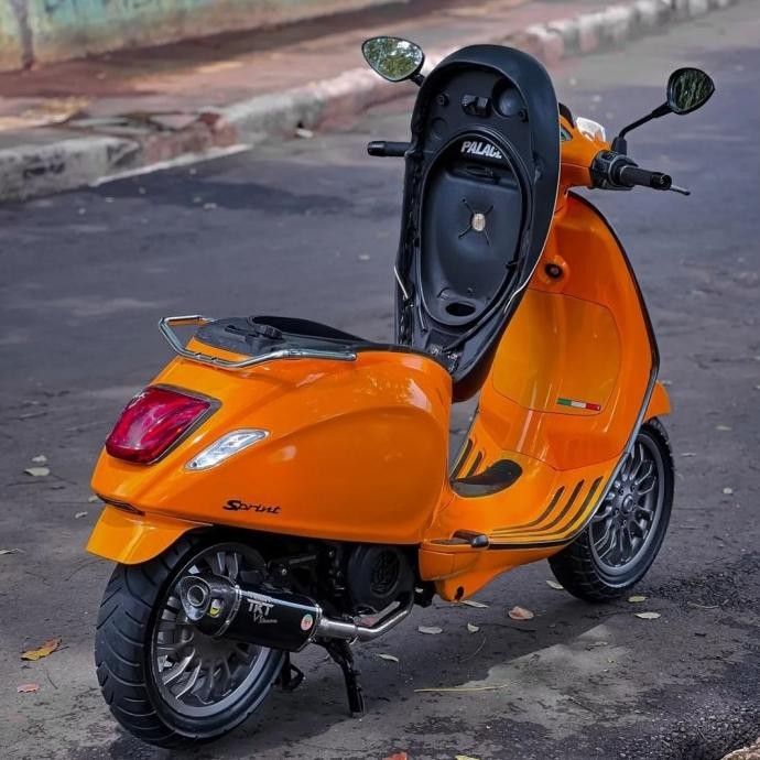 Spesial Knalpot Vespa Matic Primavera Sprint Lx125 S125 Triton Exhaust Typev2