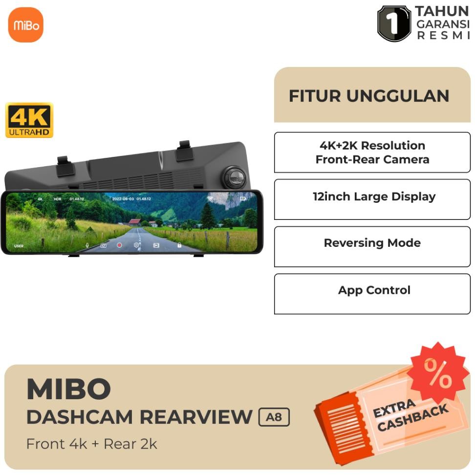 Bo A8 Dahcam Rearview 12Inch Camera Dvr 42 Hdr