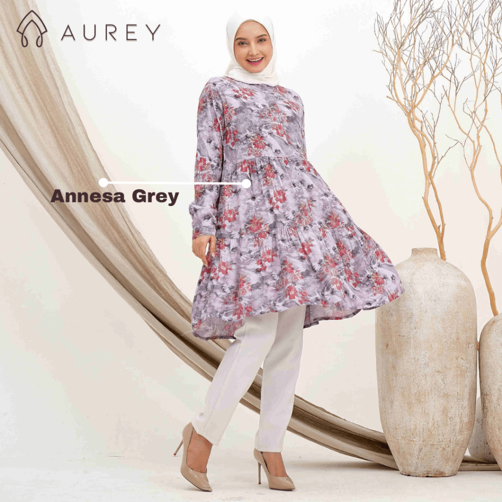 Tunik rayon Zaira ruffle tunik wanita tunik rayon muslimah by Aurey.co