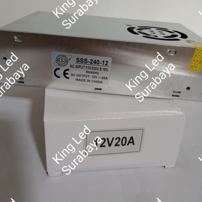 adaptor 12v 20a power supply switching led jaring 20 ampere 12 volt dc termurah