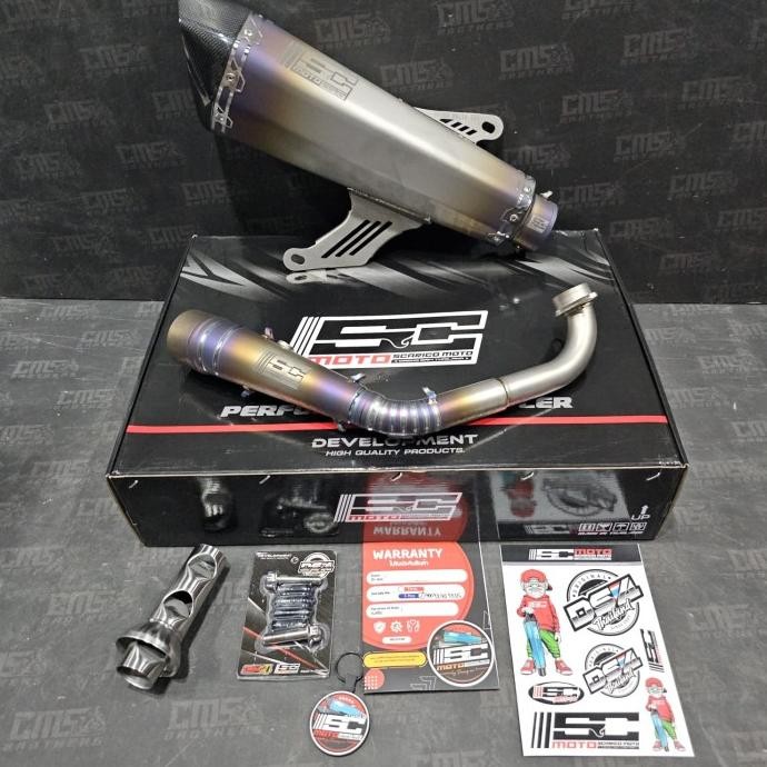 Terjangkau Knalpot Sc Moto Titanium Mate Grey Leheran Purple Xmax 250 New