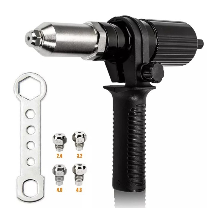 Adaptor Mata Bor Paku Rivet Riveter Adapter Gun Rivet Besi