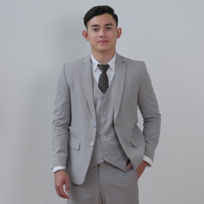Mubeng Elegant Jas slimfit soft grey