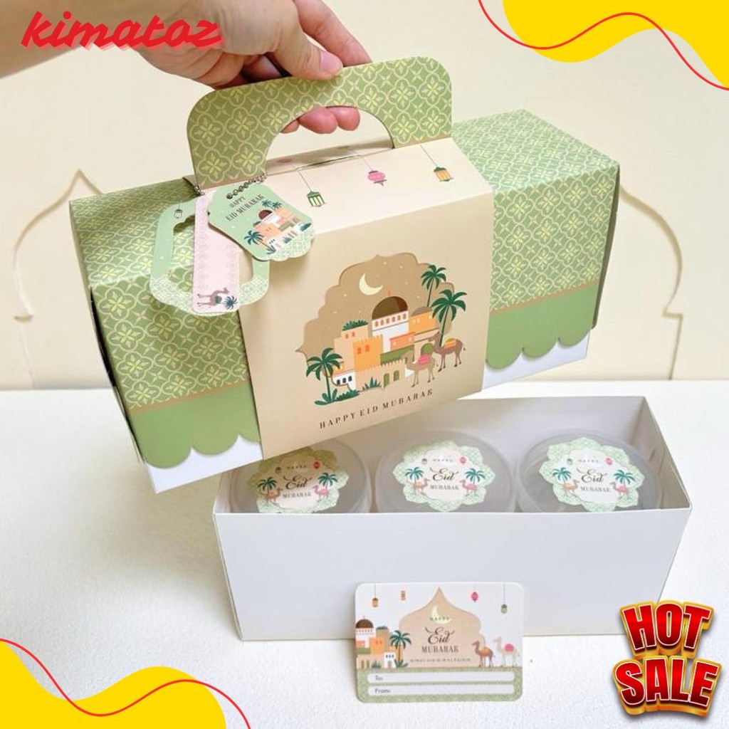

5 Set Box Tenteng Chana 27.5X9.5X13Cm Box Lebaran Idul Fitri 3 Toples 500/600/800Ml Mr1 Terlengkap Dan Termurah